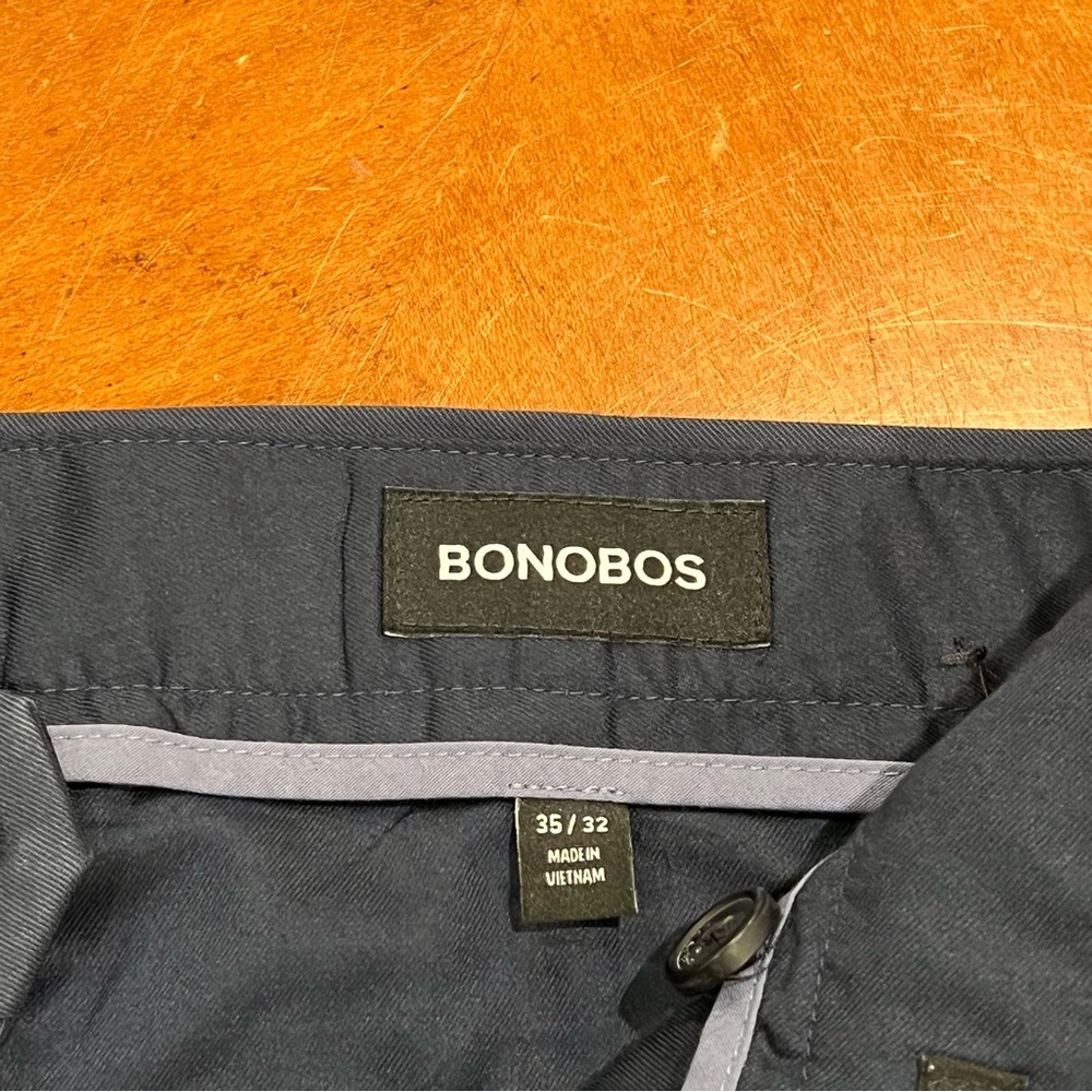 Bonobos Weekdays Warrior Slim Fit Dress Pants Monday Navy Blue 35x32 Stretch - Picture 11 of 16